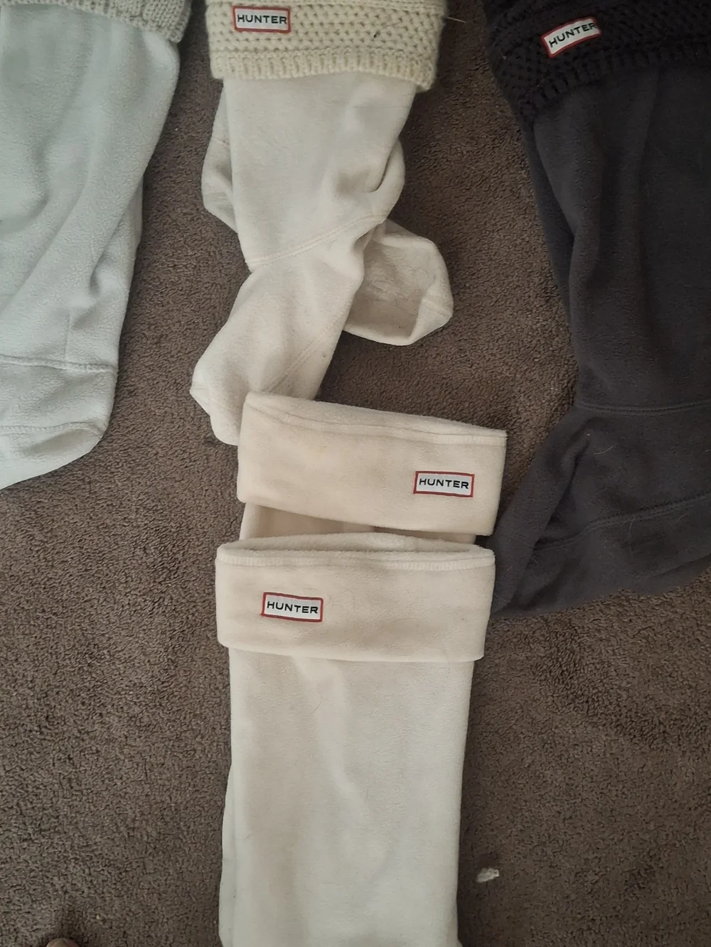 Hunter Logo Knit Cuff Black Knee-High Socks Bundle